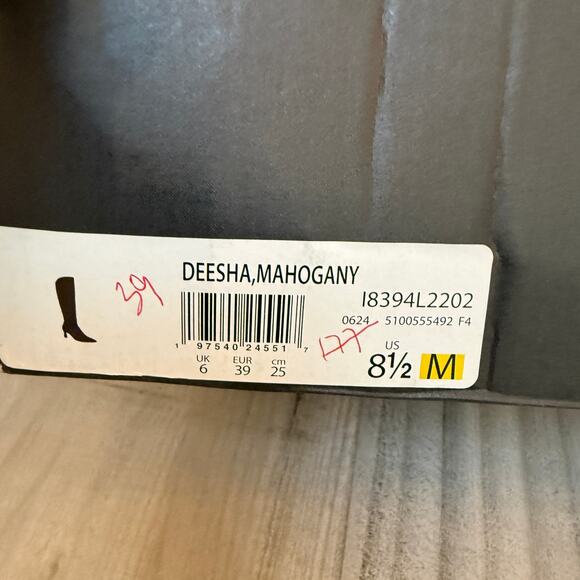 Naturalizer Deesha Tall Knee High Heeled Brown Suede Mahogany Boot 8.5 - Picture 4 of 4